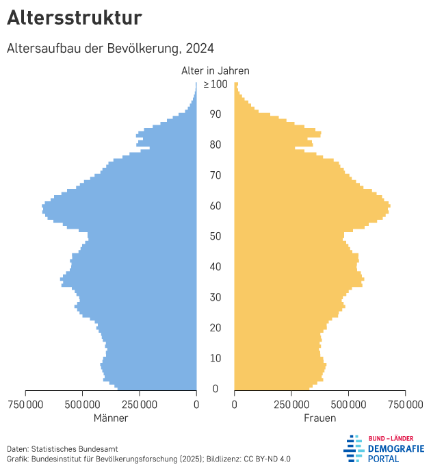 Altersstruktur Deutschlands 2024 – demografischer Wandel